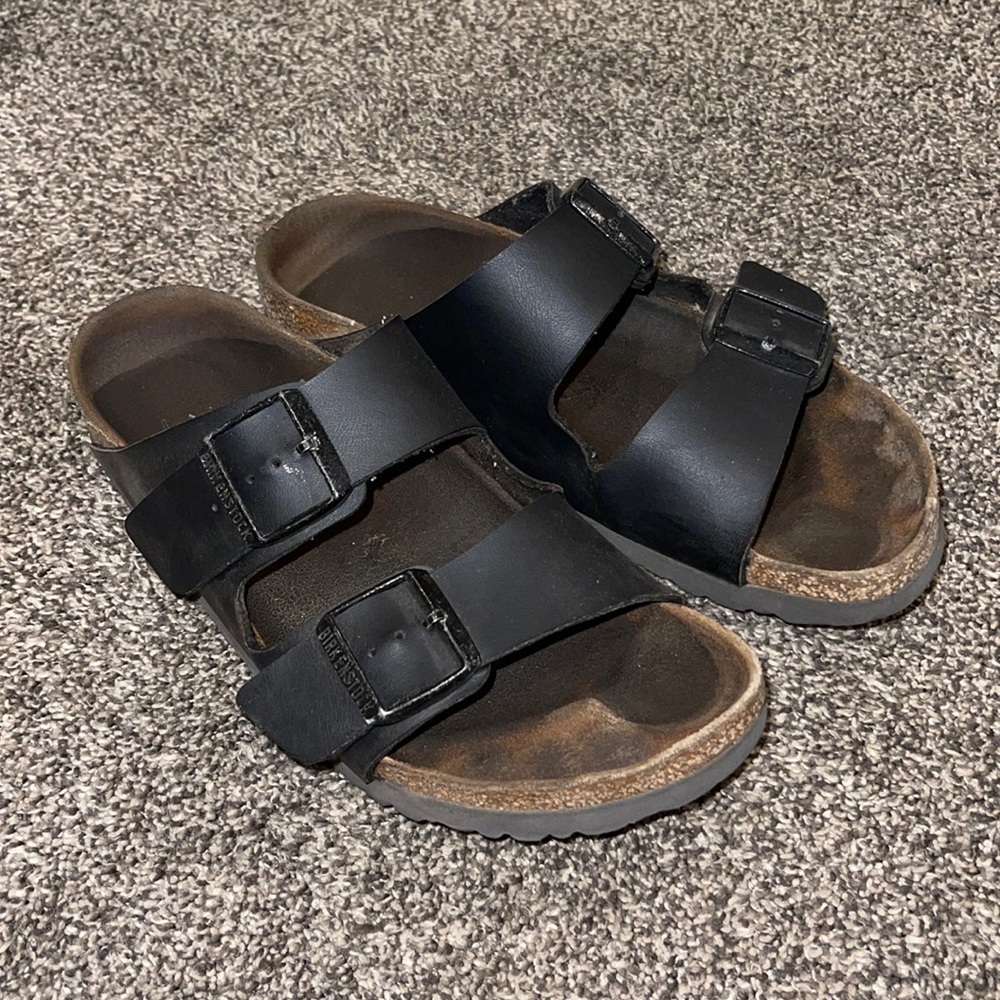 Black leather Birkenstock’s